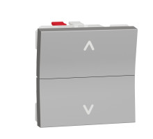 Выключатель Для Жалюзи 2-Клавишный Кнопочный Схема 4, 6А 2 Модуля Алюминий